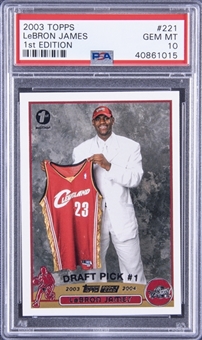 2003-04 Topps 1st Edition #221 LeBron James Rookie Card – PSA GEM MT 10